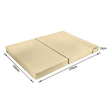 Futon Z - Divano letto matrimoniale, pieghevole, per adulti e bambini, con rivestimento rimovibile con cerniera, colore: Panna