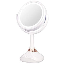MMWYC Specchio di vanità da Tavolo a Specchio for Musica Bluetooth LED con Specchio for Trucco Illuminato da Altoparlanti Specchio for Trucco con Luce