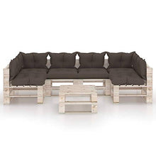 Tidyard 7 pz Set Divani Pallet Modulari Angolari 6 Posti da Giardino Esterno in Legno di Pino con Cuscini,Divano Angolare da Giardino,Divano ad Angolo,Divani da Esterno,Divano Pallet,Divani Modulari