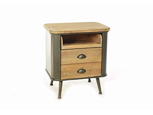 Mercury Mobiletto in Legno e Metallo con 2 cassetti e 1 comparto 54,5x3