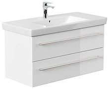 emotion Lavabo con mobiletto, Legno, Bianco Lucido, 100, 2 unità