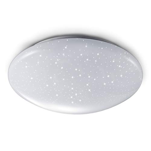 Lampada da soffitto LED, decoro a cielo stellato, plafoniera luce bianca 4.000K 1.200lm, Ø28cm, LED integrati 12W, lampadario per camera da letto o soggiorno a risparmio energetico, plastica, IP20