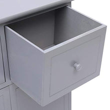 FAMIROSA Armadietto Grigio 60x30x75 cm in Legno di Paulownia