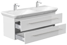 emotion MYDAY130CM000101DE - Lavabo con mobiletto, in Legno Bianco Lucido, 130 x 45 x 41,6 cm