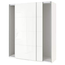 PAX armadio con ante scorrevoli 200x66x234 in vetro bianco/Färvik bianco
