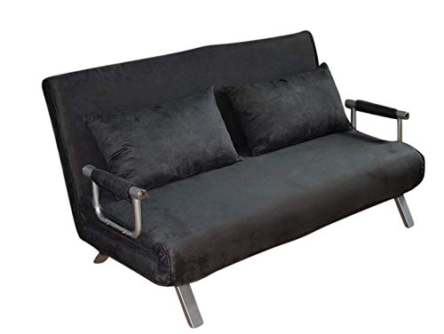 ITALFROM Divano Letto Sofà Bed Nero Divani153x69x82h Divanetti Divano Letto 2 Piazze cod.4033