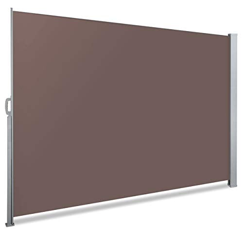 VOUNOT Tenda Paravento Laterale, per Balcone, Esterno e Terrazzo, Riavvolgibile, Antivento, Protezione Privacy, Protezione Solare, 140 x 300 cm, Marrone