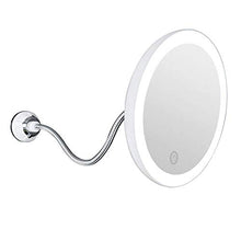 Specchio per Il Trucco, Ingrandimento 5X con Ingrandimento del Bagno A Collo di Cigno Flessibile E Leggero Specchio per Il Trucco Illuminato A LED con Forte Ventosa