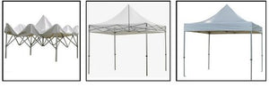 SNODEC Gazebo Pieghevole 3X3 Bianco Acciaio + 4 Teli Laterali PVC 350 g Metro