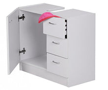 WOHNLING Bagno Mobile Vanity 54 x 63 x 30 Centimetri 1 Porta, 3 cassetti, Bianco
