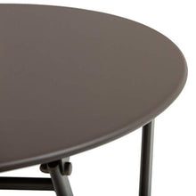 Outsunny Tavolino con Sedie da Giardino Pieghevoli in Acciaio Marrone, Set 3 Pz per Balcone, Terrazzo, Esterno