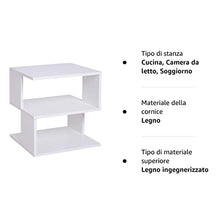 HOMCOM Tavolino da Caffè 2 Ripiani Aperti Design Moderno Salotto Soggiorno Legno 40x40x43cm Bianco