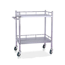 Carrelli portaoggetti Carrozzina per terapia mobile per infermieristica a 2 ripiani, mensola per passeggino medica per saldatura generale, auto in acciaio inox 430, L50xW40xH86 I will take action now