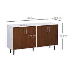 homcom Mobile Credenza Vintage Classica in Legno Madia Bassa per Cucina Moderna Sala da Pranzo, Marrone, 147.2x40.5x76.2cm