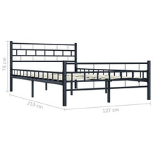 vidaXL Giroletto con Rete a Doghe Elegante Classico Robusto Resistente Arredo Casa Struttura Telaio Letto Nero in Acciaio 120x200 cm