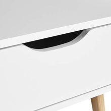 Yaheetech Set 2 Comodino Camera da Letto Bianco Comodino con Cassetto Gambe in Legno Mobiletto Organizzatore da Letto 48,5 x 41 x 57,5 cm Tavolini d'Appoggio Tavolino Lato Moderno da Divano Salotto