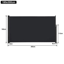 Aufun Tenda da Sole Laterale Retrattile 180x300 cm, Paravento Avvolgibile Esterno, Anti UV Antivento Protezione Privacy Frangivista per Balcone, Giardino, Terrazzo, Antracite