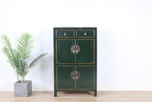 Yajutang - Cassettiera in legno massiccio, colore: Verde abete