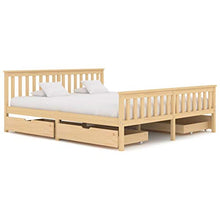 Lasamot Struttura Letto in Legno massello di Pino per Adulti, Bambini, Struttura Letto con 4 cassetti, Dimensioni Materasso Adatte 180x200 cm (Senza Materasso), Legna Leggera