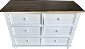ETNIC ART Etnicart - Cassettiera legno massello di pino Bianca Shabby chic-120x86x45-Legno massello