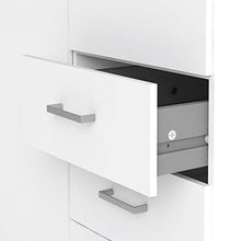 Dmora Armadio Guardaroba a Due Ante e Tre cassetti, Colore Bianco, cm 77 x 49 x h200