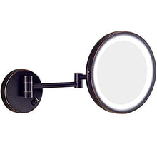 AJH Specchio da Bagno Specchio da Trucco da 8,5 Pollici a Parete Specchio da Trucco per Bellezza a LED Specchio da Barba Pieghevole Bagno 360 e Lente d'Ingrandimento a sp