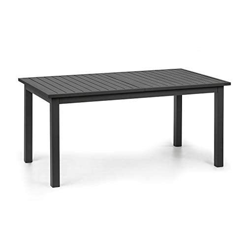 blumfeldt Toledo - Tavolo da Giardino, Allungabile, Materiali: Alluminio, Rivestito a Polveri, Superficie Max.: 213 x 90 cm, Fino a 8 Persone, Resistente alle Intemperie, Facile da Montare, Antracite