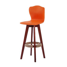 sgabelli da bar Robusto Legno massello Sgabello da Colazione Sgabello Bianco Multicolor Durevole (Color : Orange)