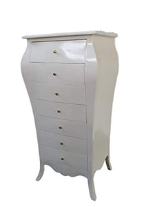 Louises Barock Rokoko - Cassettiera in stile antico, colore: bianco, altezza 144 cm