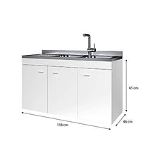 Mobile per Cucina Sottolavello Armadietto con 3 Ante Mobiletto in Legno per Sottolavabo Design Moderno Tromso 118 x 46 x 65 cm Colore Bianco