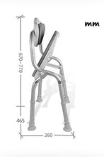 Sgabello da bagno JUNshower feci doccia / vasca da bagno Sgabelli lega di alluminio doccia Sedile Sgabello for anziani / disabili AntiSlip Mats doccia sedia regolabile in altezza con schienale 5 Bagno