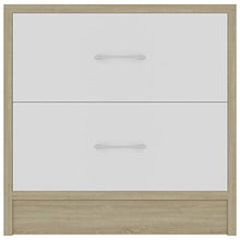 FAMIROSA Comodino Comodino Bianco e Rovere Sonoma 40x30x40 cm in Truciolato