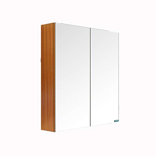 haozai Armadietto A Parete da Bagno con Specchio Mobile Pensile da Bagno con Porta E Mensola Bianco Mobiletto Pensile da Bagno con Specchio Armadietto Bianco Lucido da Lavabo con Due Porte 1214