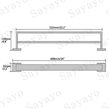 SAYAYO Portasciugamani Bagno Autoadesivo, 60 CM Doppio Porta Salviette, Porta Asciugamano per Cucina Bagno, Acciaio Inossidabile SUS304 Nero Opaco, EGA7202B