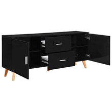 SKM Credenza Nera 160x40x70 cm in MDF
