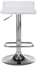 CLP Set 2 Sgabelli Bar Dyn In Similpelle I Coppia Sedie Da Cucina Bancone Con Poggiapiedi, Colore:bianco