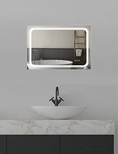 ApeJoy® 50 x 70 cm Specchio da bagno a LED, Antiappannamento, luce bianca fredda, illuminazione a LED Specchio a parete, risparmio energetico, angoli arrotondati, AJ02s