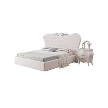 iperbriko Letto Matrimoniale Barocco in Ecopelle Bianca con Contenitore 215x220xh.140 cm