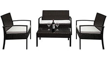 HJYUIK Garden Rattan Mobili Divano da Esterno A 4 Posti Patio Rattan Mobili da Giardino Set con Montaggio