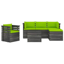 FAMIROSA Set Divani da Giardino su Pallet 6 pz con Cuscini Massello Pino-1862