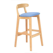 XEWNEGTZI Sgabello da Bar, Sedia da Bar in Legno, con Tessuto di Lino E Schienale, per Ristoranti Bar Cucine Sgabello Alto da Pranzo, Carico 150 kg (82 Cm, 7 Colori)(Color:Blu)
