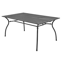 Tavolo da giardino in metallo, tavolo in rete di acciaio, per esterni, 150 x 90 x 72 cm