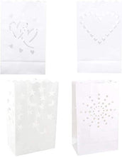 ARTFFEL Vola 20Pcs Candela Paper Bag Senza Fiamma Tealights Scavato Borsa luminare for Matrimoni Festa San Valentino di Compleanno di Capodanno, 10 Luna Stelle Modello + 10 Sun Modello .Compleanno