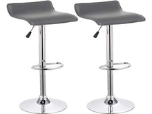 Beltom 2 SGABELLI da Bar E Cucina con PENISOLA Regolabili in Altezza Sedia Girevole per PIZZERIE Pub RISTORANTI Hotel Soggiorno Ufficio - Modello Wave - X2-Grigio