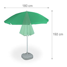 Relaxdays, Ombrellone da Giardino, Spiaggia, 8 Stecche, inclinabile Unisex Adulto, Verde, 192x180x180 cm