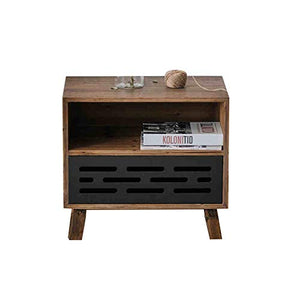 OUPAI Tavolini Comodino 2-Tier, Consolle in Legno Camera da Letto Comodino Scava Fuori End Storage Table Table for Home Office con Cassetto e Mensola 22 × 15 × 20 Pollici per soggiorno camera da letto
