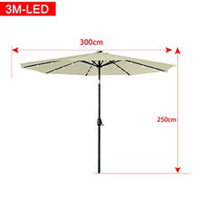 Aufun Ombrellone 300 cm con manovella e Protezione Solare a LED Bianca Protezione UV LED inclinabile 40+ - Ombrellone da Giardino in Alluminio Beige Ombrello da Giardino Ombrello da Giardino (Beige)