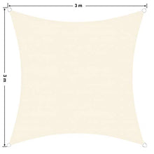 SONGMICS 3 x 3 m Tenda Parasole Vela Ombreggiante in HDPE Protezione Solare Protezione dai Raggi UV Respirante Permeabile Utilizzabile per Giardino Balcone Terrazza Panna e Giallo GSS33IV
