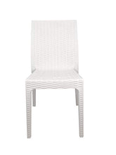 Sedia Selene, in Resina, Simil Rattan, Vari Colori, Esterno, Giardino, Alta qualità, Impilabile (6, Bianco)