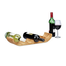 Relaxdays Portabottiglie da Appoggio per 6 Bottiglie, Cantina in bambù HLP 8x47,5x11,5 cm, Design Originale, Naturale, Legno, Marrone, 11.5x47.5x8 cm